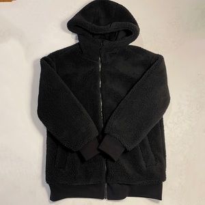 Gap oversized Sherpa coat, black, small